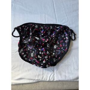 NWOT Vintage Joe Boxer Satin Thong – Black Multi Print – Size 7